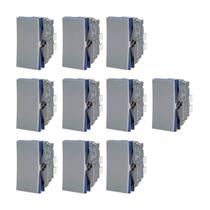 Kit 10 Módulo Interruptor Simples Cinza PIAL Plus+ 611010CZ
