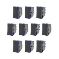 Kit 10 Modulo Interruptor Simples Preto Pial Plus+ 611010PT