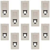 Kit 10 Módulo Tel Rj11 2 Fios Pial Plus 635011 Cor Bege