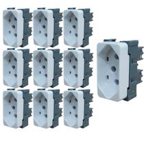 Kit 10 modulo tomada 2p t 10a-250v br b3 margirius