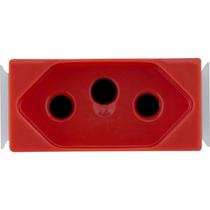 Kit 10 modulo tomada 2p+t 20a/250v aria vermelha tramontina
