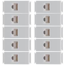 Kit 10 Modulo Tomada Telefone Rj11 Tramontina Aria Branco