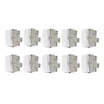 Kit 10 Modulos Interruptor Paralelo Sleek Branco Margirius