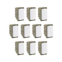 Kit 10 Modulos Interruptor Simples Branco Zeffia Pial 680150