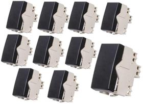 Kit 10 Módulos Interruptor Simples Ebony Clean Margirius 16810 Kit 10 Módulos Interruptor Simples Ebony Clean Margirius 16810