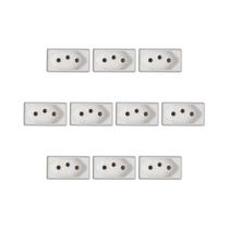 Kit 10 Modulos Tomada 10A Branco Liz Tramontina 57115/030 Kit 10 Modulos Tomada 10A Branco Liz Tramontina 57115/030