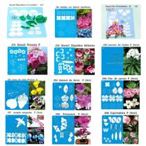 Kit 10 Moldes em Stencil para Fabricação de Flores Realistas Artesanias Tamanho M- Material Acetato