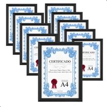 Kit 10 Moldura Quadro A4 20x30 Porta Certificado Diploma Foto P/ Parede
