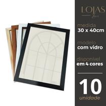 Kit 10 Molduras 30x40cm Vidro Certificado Diploma Fotografia - Marrom