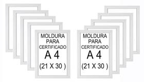 Kit 10 Molduras A4 Certificado/ Diploma Com Vidro Cor Branca