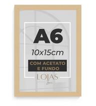 Kit 10 Molduras A6 10x15cm Com Acetato Fundo Liso Quadros Fotos Poster - Madeira clara Kit 10 Molduras A6 10x15cm Com Acetato Fundo Liso Quadros Fotos Poster - Madeira clara