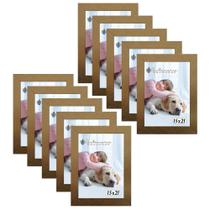 Kit 10 Molduras Porta Retrato 15X21 Dourado