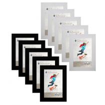 Kit 10 Molduras Porta Retrato 5 10x15 Branco 5 10x15 Preto