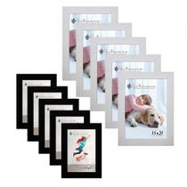 Kit 10 Molduras Porta Retrato 5 10x15 Preto 5 15x21 Branco