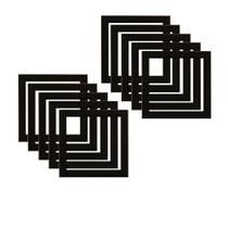 Kit 10 Molduras Pretas 20x20 Com Fundo Em Eucatex Para Decoração e Arte Artesanal Kit 10 Molduras Pretas 20x20 Com Fundo Em Eucatex Para Decoração e Arte Artesanal