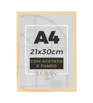 Kit 10 Molduras Quadro A4 21x30cm Certificados Com Acetato - Pinus