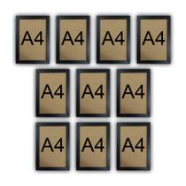 Kit 10 Molduras Quadro Certificado Diploma A4 Com Fundo MDF Kit 10 Molduras Quadro Certificado Diploma A4 Com Fundo MDF