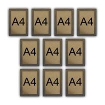 Kit 10 Molduras Quadro Certificado Diploma A4 Com Fundo MDF Kit 10 Molduras Quadro Certificado Diploma A4 Com Fundo MDF