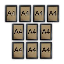 Kit 10 Molduras Quadro Certificado Diploma A4 Com Fundo MDF Kit 10 Molduras Quadro Certificado Diploma A4 Com Fundo MDF