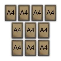 Kit 10 Molduras Quadro Certificado Diploma A4 Com Fundo MDF Kit 10 Molduras Quadro Certificado Diploma A4 Com Fundo MDF