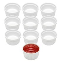 Kit 10 Molheira Branca de Porcelana Mini Bowl Ramequim Clássico Branco Lyor 75ml Kit 10 Molheira Branca de Porcelana Mini Bowl Ramequim Clássico Branco Lyor 75ml