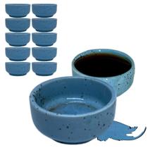 Kit 10 Molheiras Porta Shoyu 60ml Nozoki Porcelana Azul Mesclado - Prattos