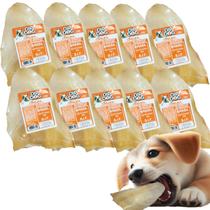 Kit 10 Mordedores Orelha Bovina Petisco P/ Cachorro Natural - DIP DOG