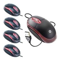 Kit 10 Mouse Optico Led Usb Plug & Play Fio Barato Atacado