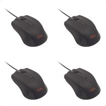 Kit 10 Mouses Óptico com Fio Oex MS100 1000 DPI Preto