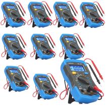 Kit 10 Multimetro Digital Profissional Beep Continuidade Led