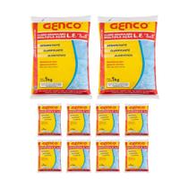 Kit 10 Múltip Ação 3 Em 1 Granulado Limpeza Piscina 1kg Genco
