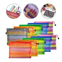 Kit 10 Necessaire Estojo Nylon Colorida Viagem Escola Make