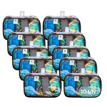 Kit 10 Necessaires Perfumes Óculos Escuros Maquiagem Acessórios Praia Protetor Solar Celular Escova De Dente Dinheiro