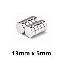 Kit 10 Neodímio Disco Magnético N35 13 x 5 mm Super Forte Potente Redondo
