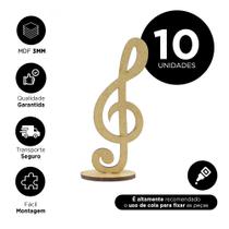 Kit 10 Nota Musical MDF Clave de Sol Decoração Lembrancinha
