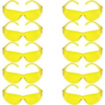 Kit 10 Óculos Amarelo De Segurança Proteção Wave Polifer CA34653