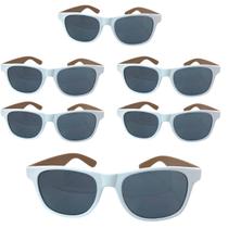 Kit 10 Óculos Bambu Branco Frases De Casamento Noiva E Noiva