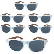 Kit 10 Óculos Bambu Branco Frases De Casamento Noiva E Noiva