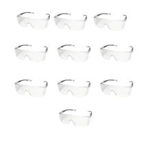 Kit 10 Óculos De Proteção Incolor Segurança Epi Obra