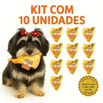 Kit 10 Orelhas Bovina p/ Cães Petisco Natural Dip Dog
