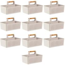 Kit 10 Organizador Com Divisórias 21,5 x 34,6 x 22,4cm Bege