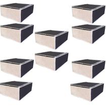 Kit 10 Organizador de Nylon 45x45x20 Preto Edredom Toalhas Kit 10 Organizador de Nylon 45x45x20 Preto Edredom Toalhas