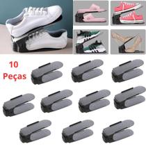 Kit 10 organizador de sapato porta tenis salto sapateira regulagem de altura rack organizador de calçados 20 pares armar