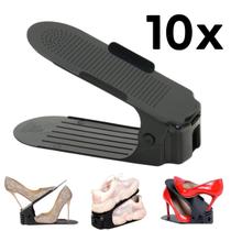 kit 10 Organizador de Sapatos Tênis Saltos Calçados em Geral com Regulagem de Altura Top Preto kit 10 Organizador de Sapatos Tênis Saltos Calçados em Geral com Regulagem de Altura Top Preto