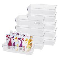 KIt 10 Organizador Geladeira/cozinha Acrílico 23x8x5 - Plastutti