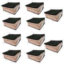 Kit 10 Organizador Maleiro Guarda Roupa Multiuso Preto G