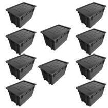 Kit 10 Organizador Multiuso Telada Reforçada 60L C/ tampa