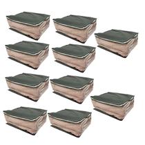 Kit 10 Organizador Para Guarda Roupas E Gavetas Cinza G