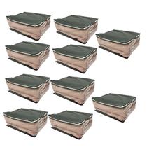 Kit 10 Organizador Para Guarda Roupas e Gavetas Cinza G