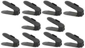 Kit 10 Organizador Sapato Tênis Sapateira Regul Altura Preto